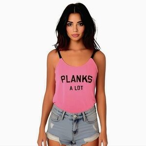 Victoria Sport Pink Graphic Racerback Tank Top XS Relaxed Fit Elastic Straps